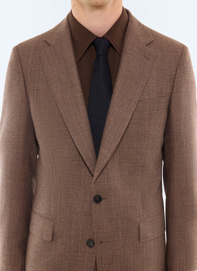 Veste en laine à micro-motif Mocha