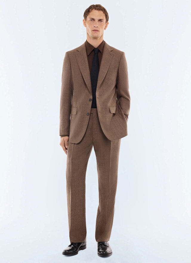 Veste en laine à micro-motif Mocha